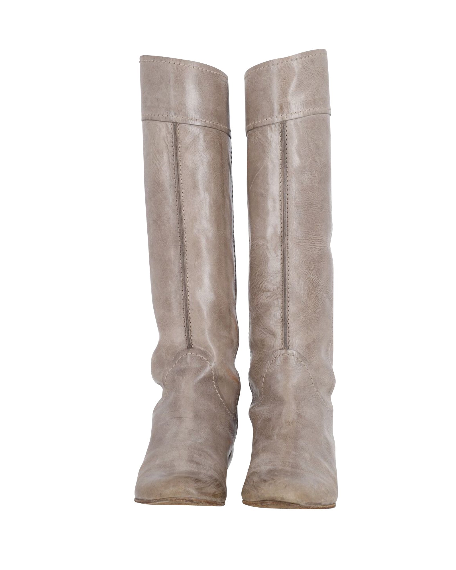 Chloe Heloise Knee Length Boots in Grey Leather