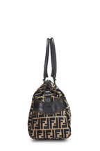 Fendi,  Black & Beige Zucca Velour Bag Du Jour Medium, Brown