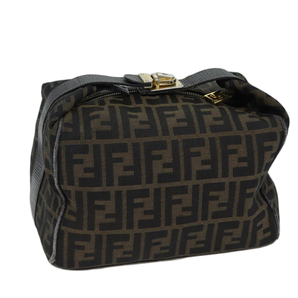 FENDI Zucca Canvas Vanity Hand Bag Brown71010