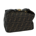 FENDI Zucca Canvas Vanity Hand Bag Brown71010