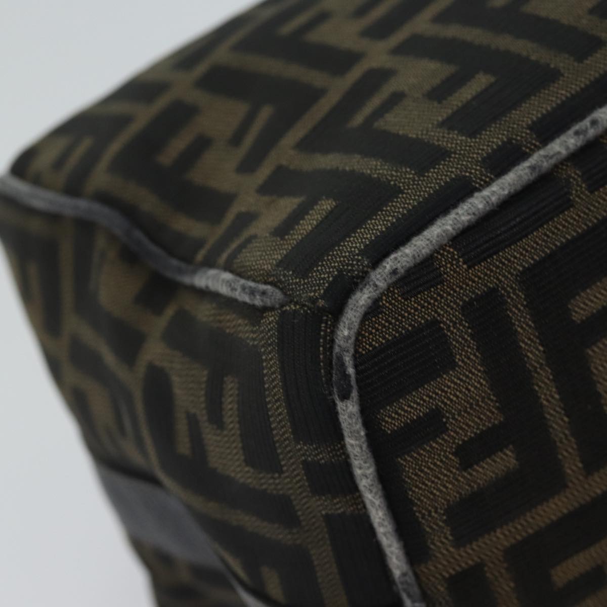 FENDI Zucca Canvas Vanity Hand Bag Brown71010