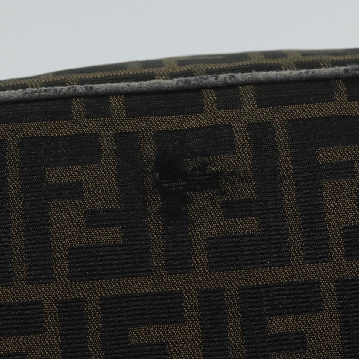 FENDI Zucca Canvas Vanity Hand Bag Brown71010