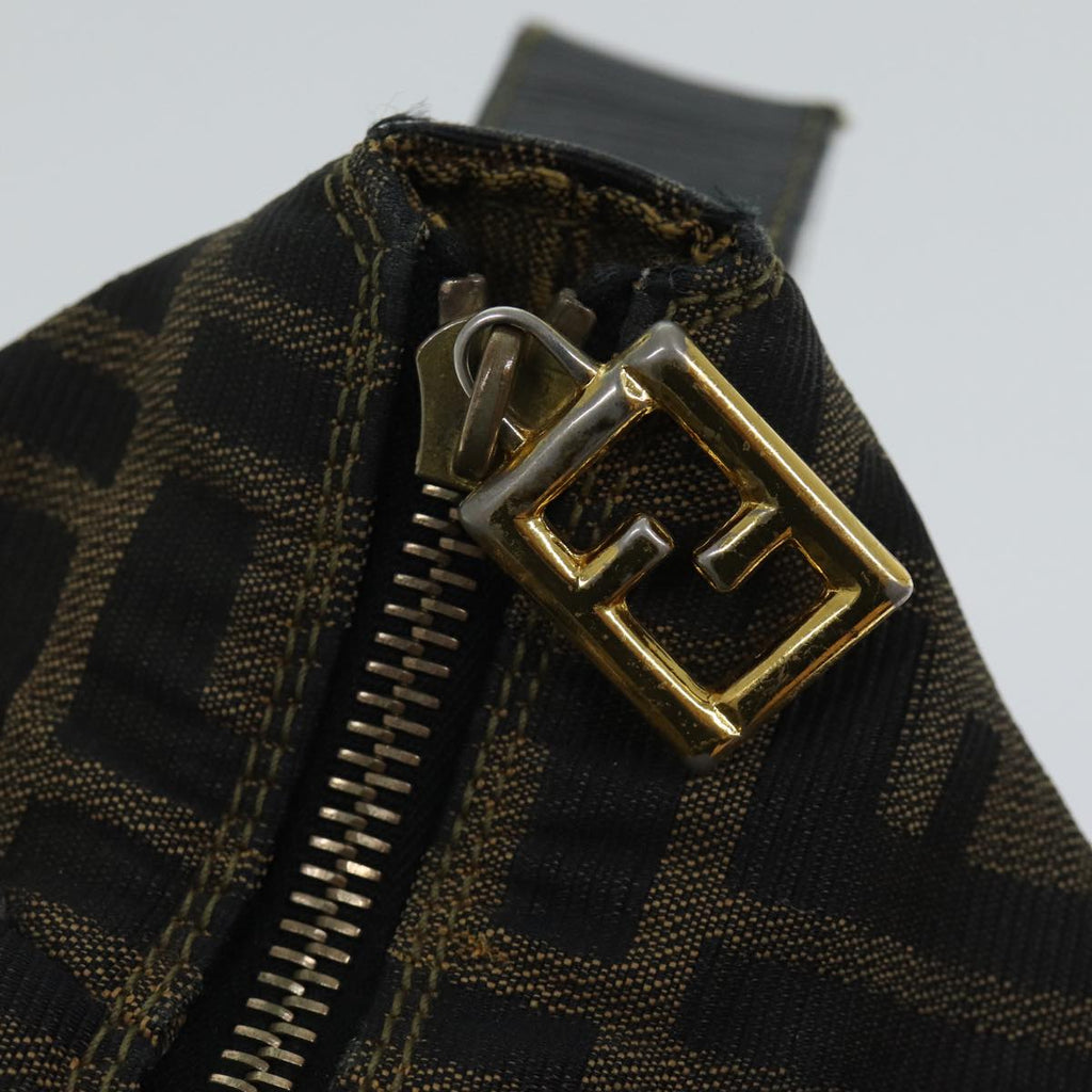 FENDI Zucca Canvas Vanity Hand Bag Brown71010