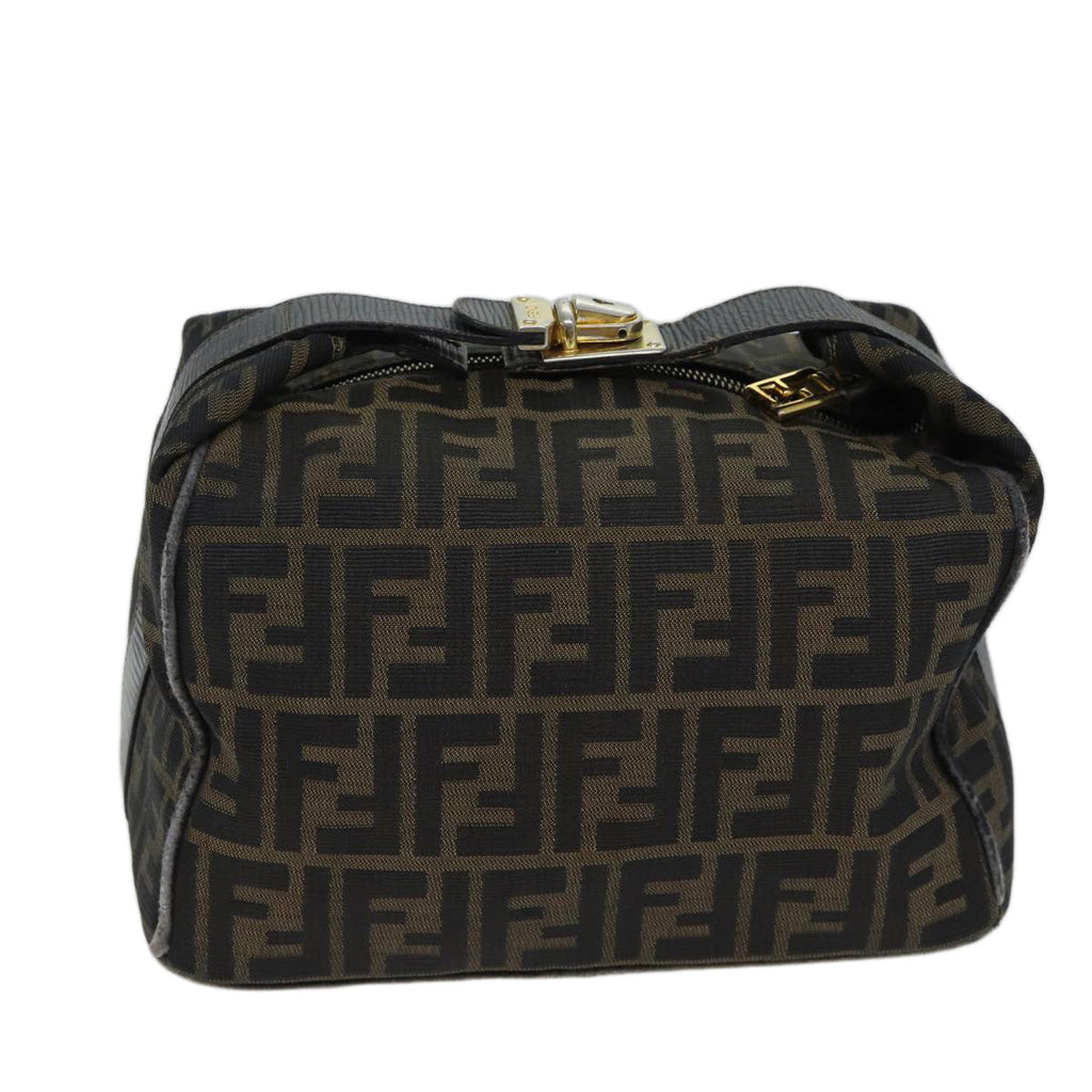 FENDI Zucca Canvas Vanity Hand Bag Brown71010