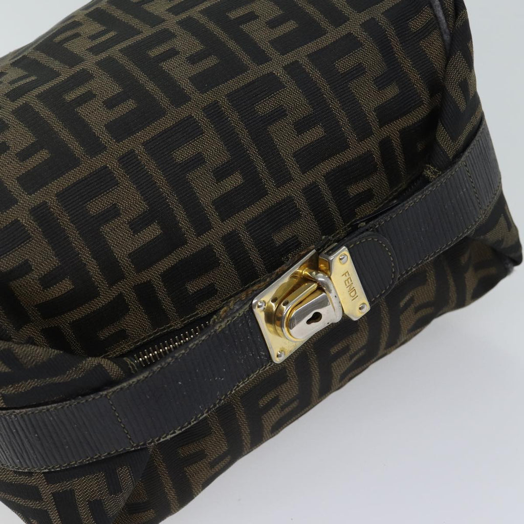 FENDI Zucca Canvas Vanity Hand Bag Brown71010