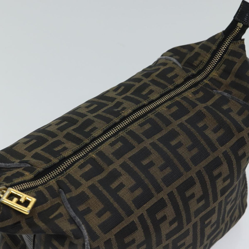 FENDI Zucca Canvas Vanity Hand Bag Brown71010