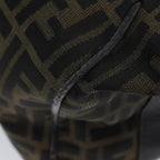FENDI Zucca Canvas Vanity Hand Bag Brown71010