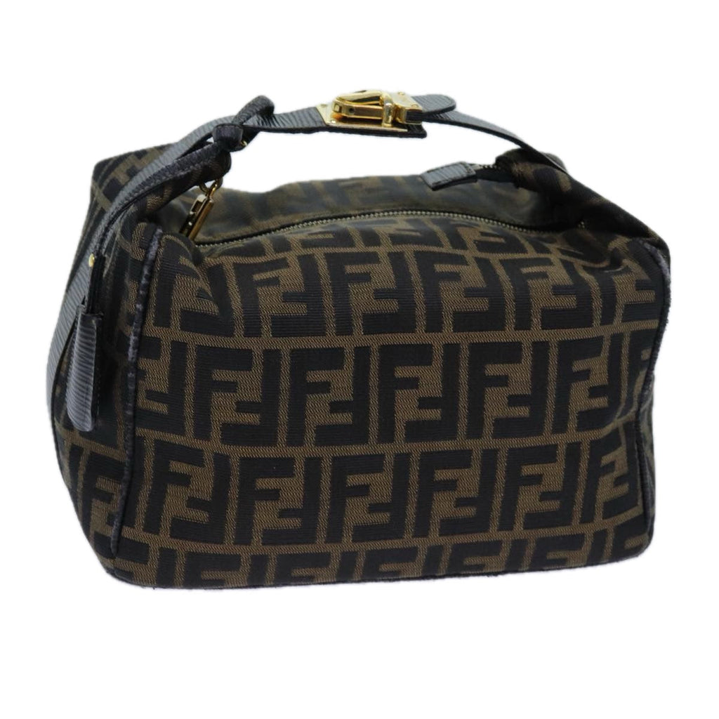 FENDI Zucca Canvas Vanity Hand Bag Brown71012
