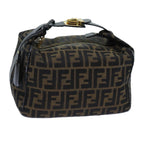 FENDI Zucca Canvas Vanity Hand Bag Brown71012