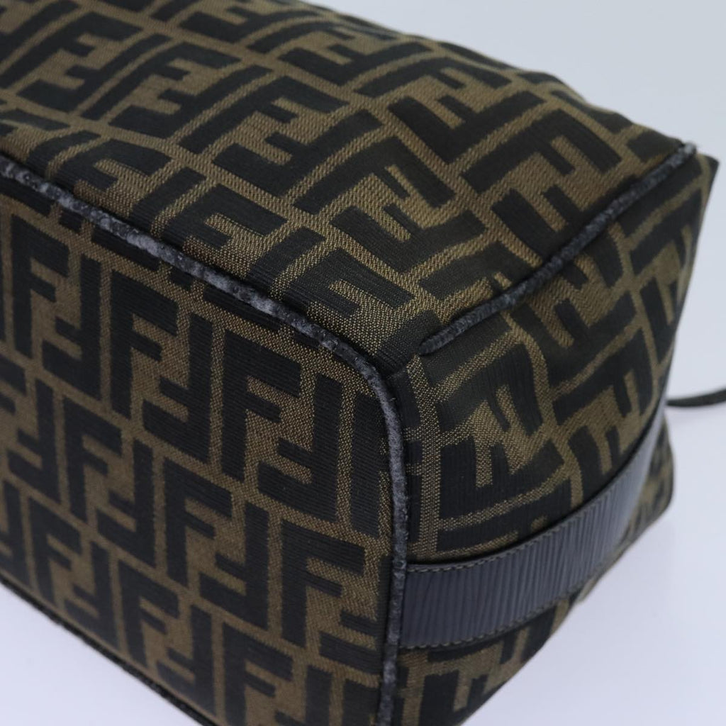 FENDI Zucca Canvas Vanity Hand Bag Brown71012