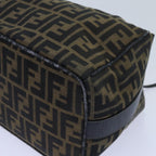 FENDI Zucca Canvas Vanity Hand Bag Brown71012