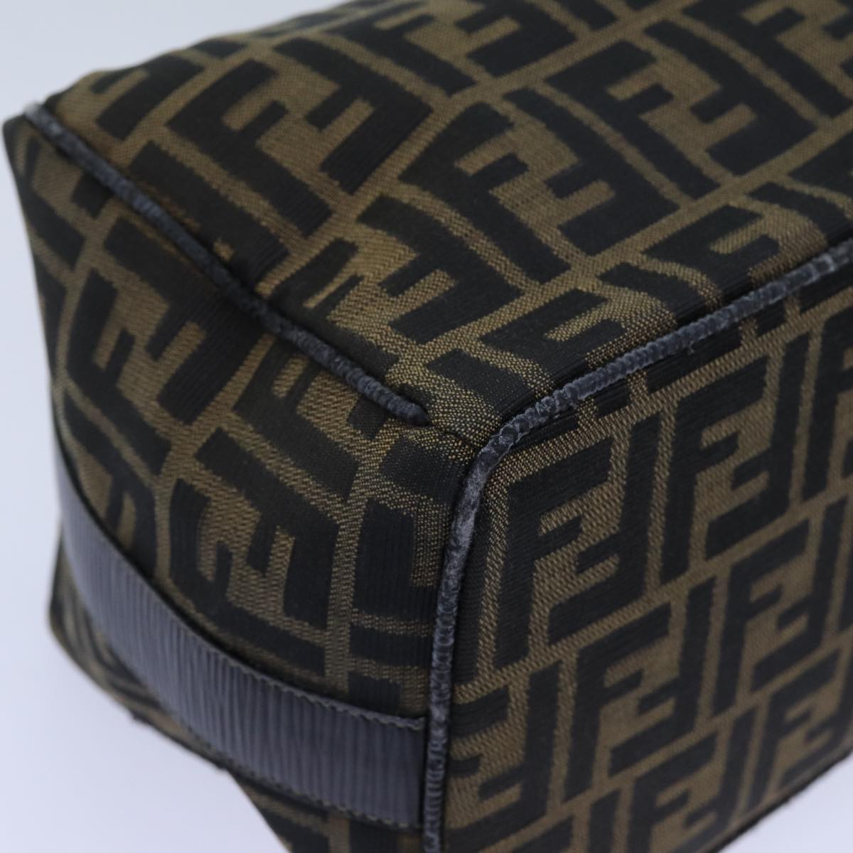 FENDI Zucca Canvas Vanity Hand Bag Brown71012