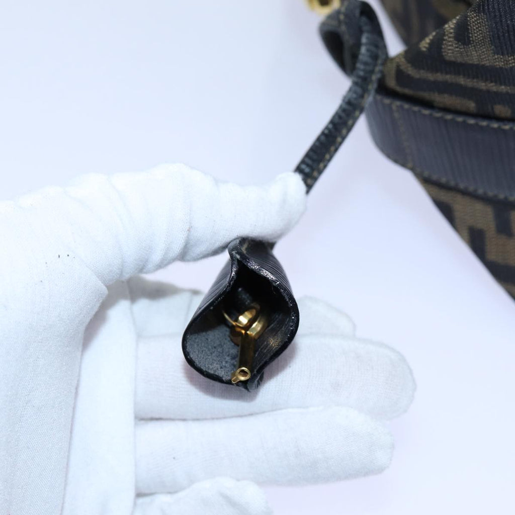 FENDI Zucca Canvas Vanity Hand Bag Brown71012