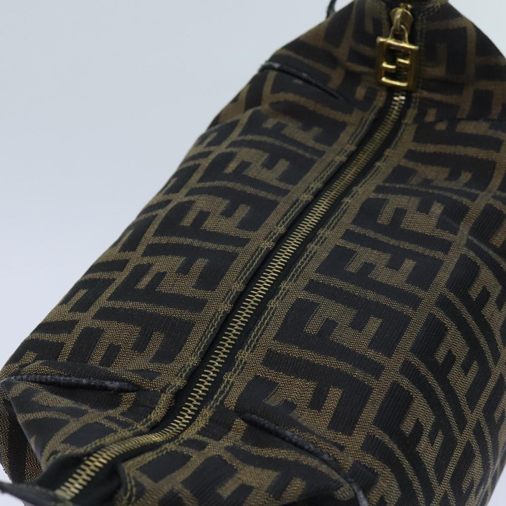 FENDI Zucca Canvas Vanity Hand Bag Brown71012