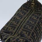 FENDI Zucca Canvas Vanity Hand Bag Brown71012