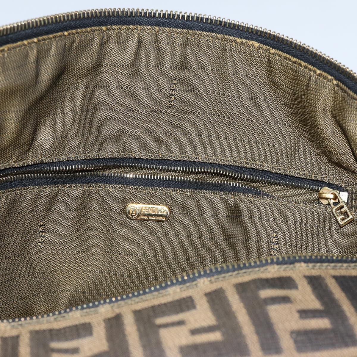 FENDI Zucca Canvas Vanity Hand Bag Brown71012