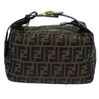 FENDI Zucca Canvas Vanity Hand Bag Brown71012