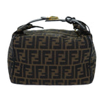 FENDI Zucca Canvas Vanity Hand Bag Brown71012