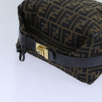 FENDI Zucca Canvas Vanity Hand Bag Brown71012