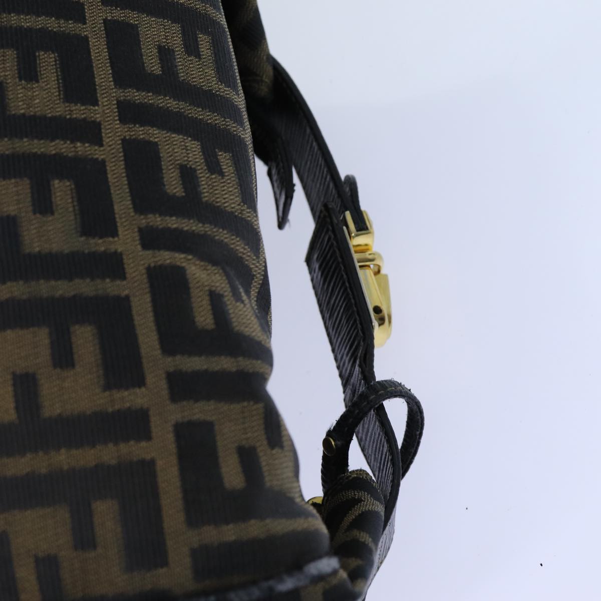 FENDI Zucca Canvas Vanity Hand Bag Brown71012