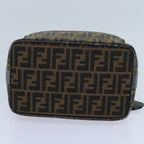 FENDI Zucca Canvas Vanity Hand Bag Brown71012