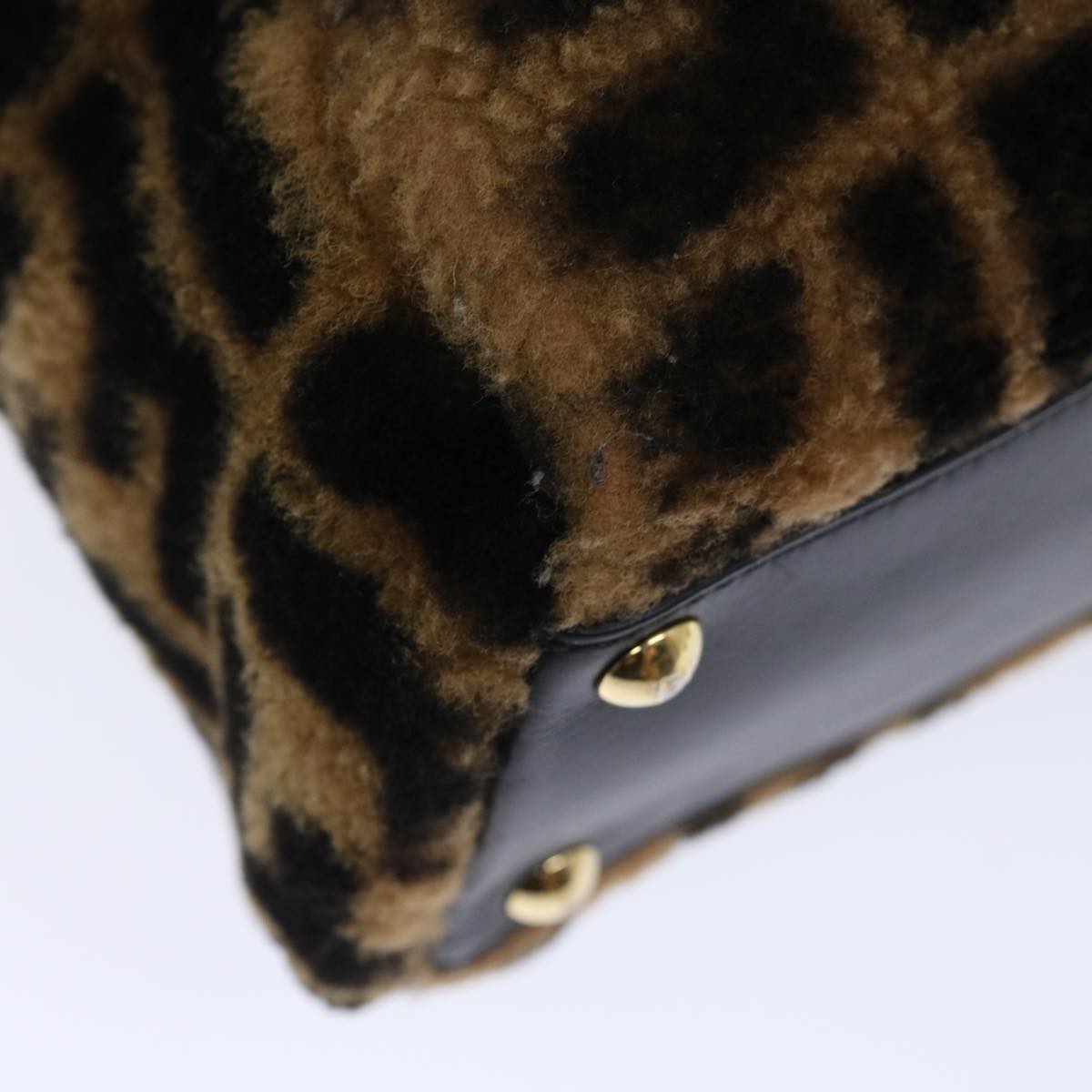 FENDI Zucca Canvas Peek A Boo Hand Bag 2way Brown Black71035A