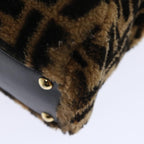 FENDI Zucca Canvas Peek A Boo Hand Bag 2way Brown Black71035A