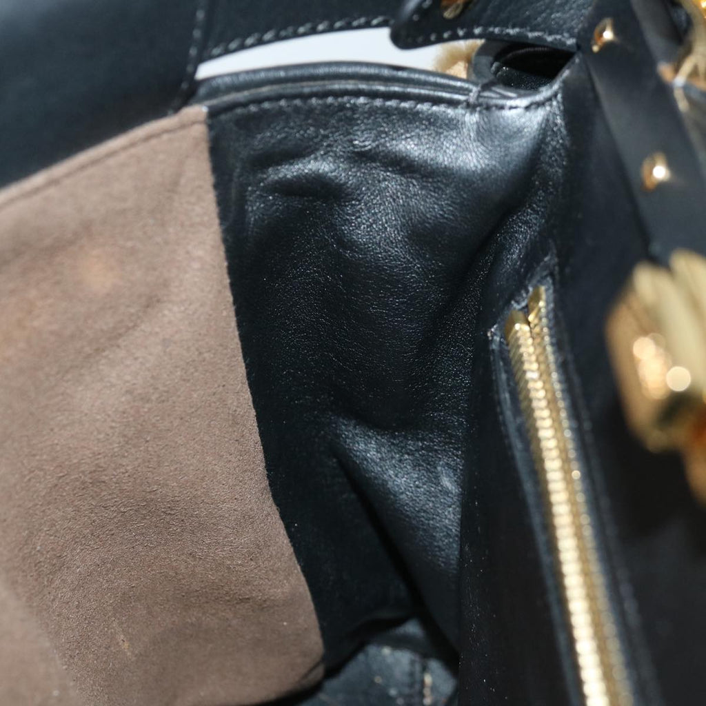 FENDI Zucca Canvas Peek A Boo Hand Bag 2way Brown Black71035A