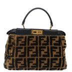 FENDI Zucca Canvas Peek A Boo Hand Bag 2way Brown Black71035A