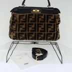 FENDI Zucca Canvas Peek A Boo Hand Bag 2way Brown Black71035A