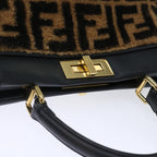 FENDI Zucca Canvas Peek A Boo Hand Bag 2way Brown Black71035A