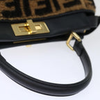 FENDI Zucca Canvas Peek A Boo Hand Bag 2way Brown Black71035A
