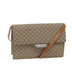 CELINE Macadam Canvas Shoulder Bag Coated Canvas Beige Auth 71054