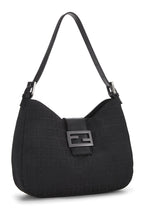 Fendi,  Black Zucchino Canvas Shoulder Bag, Black