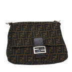 FENDI Zucca Canvas Mamma Baguette Shoulder Bag Brown71188