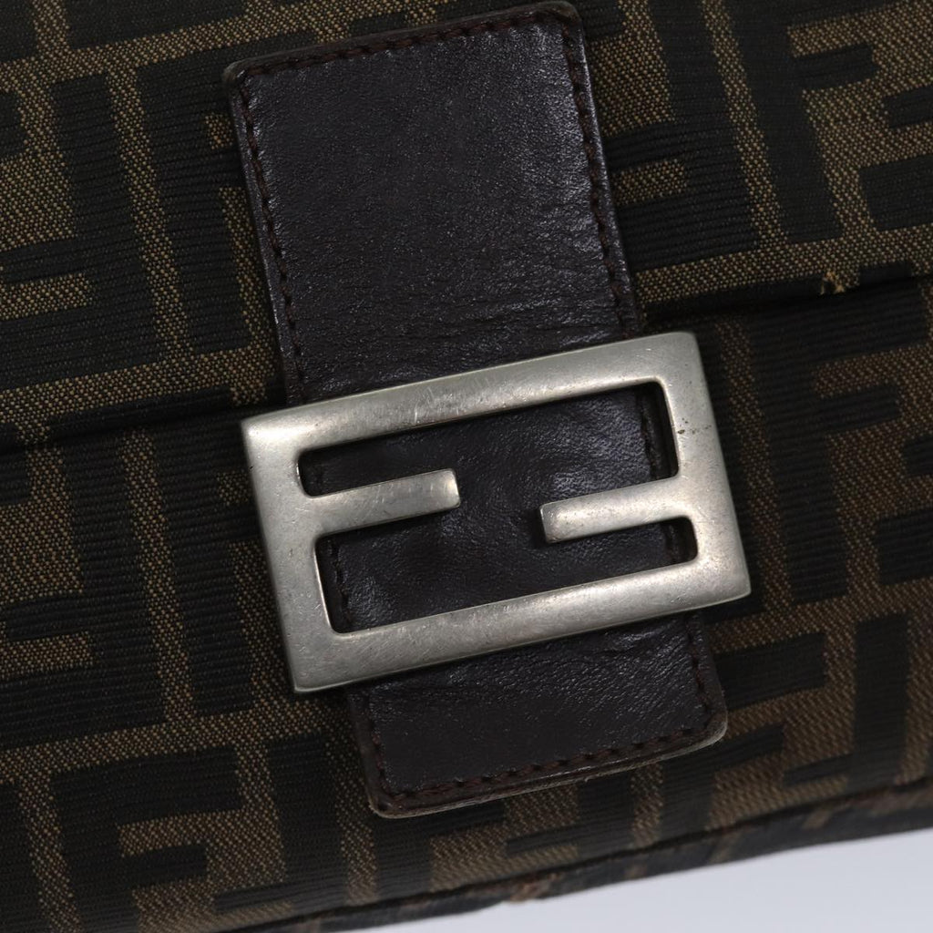FENDI Zucca Canvas Mamma Baguette Shoulder Bag Brown71188
