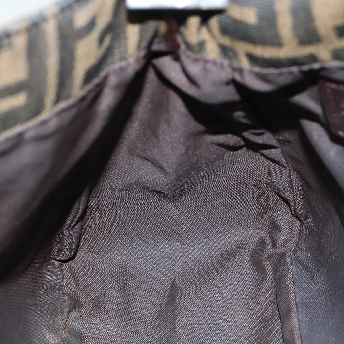 FENDI Zucca Canvas Mamma Baguette Shoulder Bag Brown71188