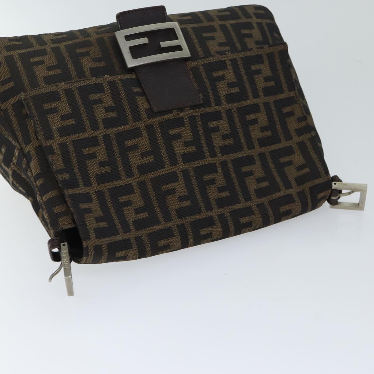 FENDI Zucca Canvas Mamma Baguette Shoulder Bag Brown71188