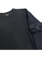 Fendi Baquette Crew Neck Cotton Sweatshirt Black