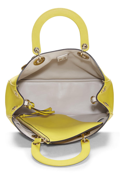 Dior,  Yellow Leather Diorissimo Medium, Yellow