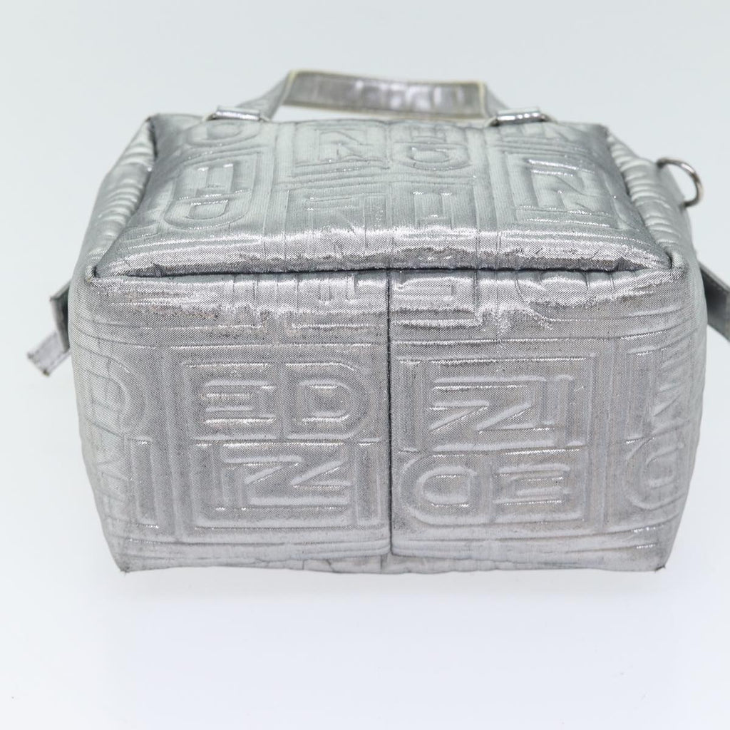 FENDI Zucca Canvas Hand Bag 2way Silver71228