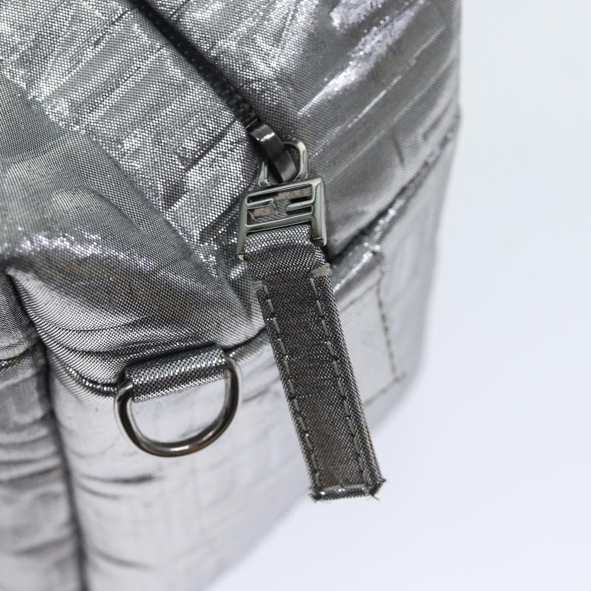 FENDI Zucca Canvas Hand Bag 2way Silver71228