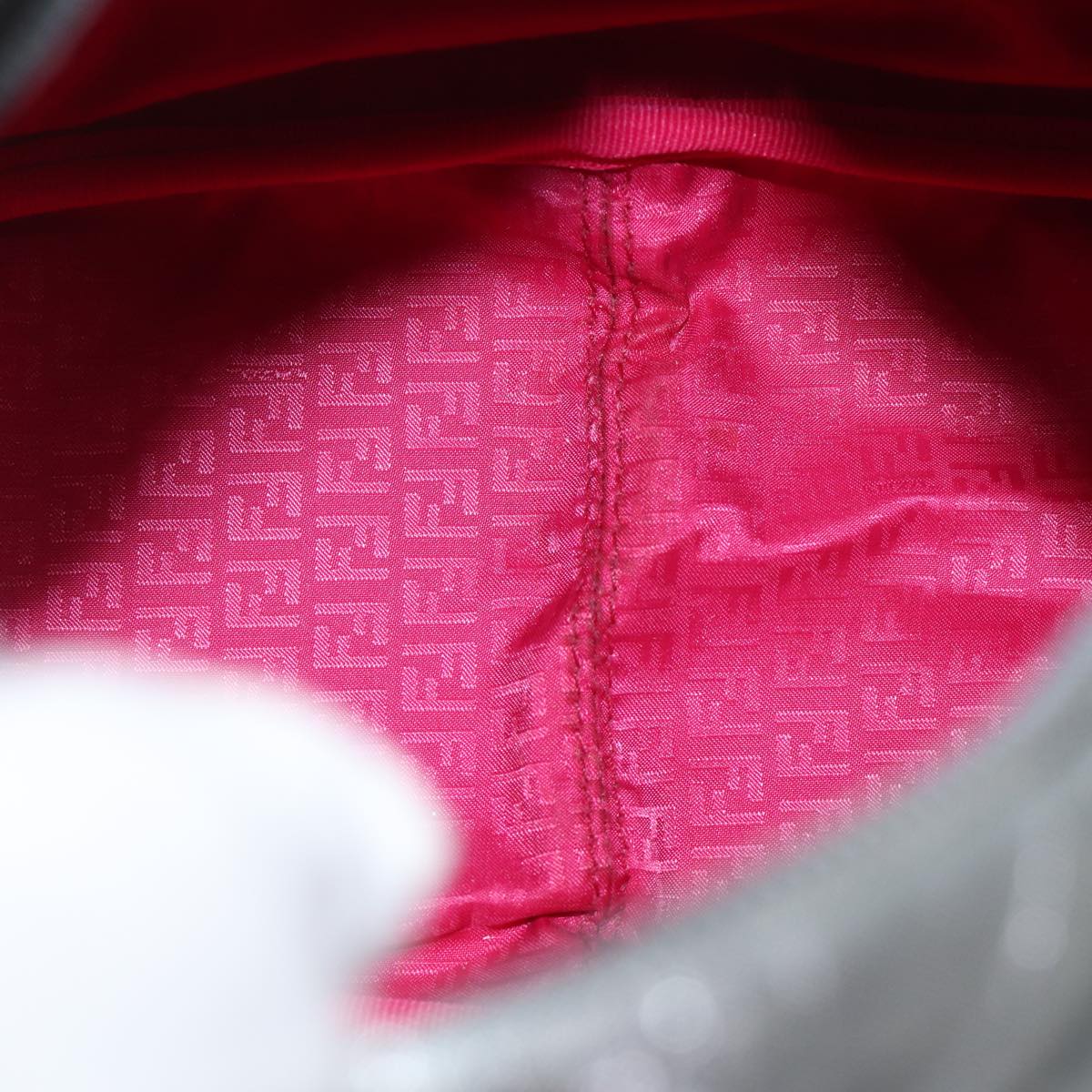 FENDI Zucca Canvas Hand Bag 2way Silver71228