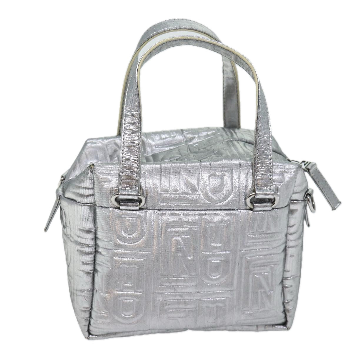 FENDI Zucca Canvas Hand Bag 2way Silver71228