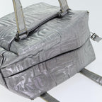 FENDI Zucca Canvas Hand Bag 2way Silver71228