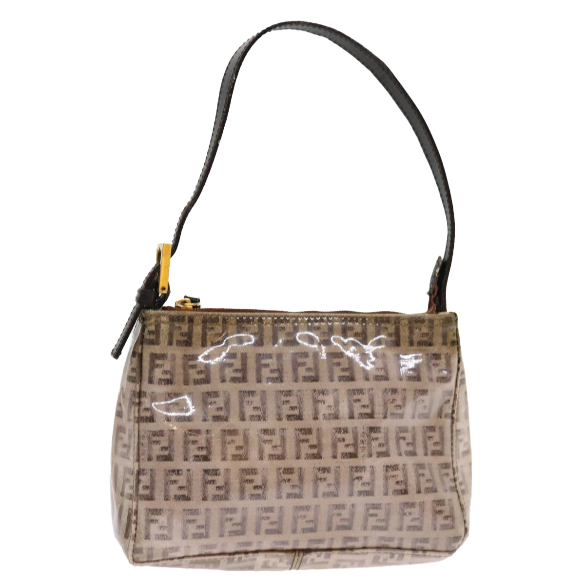 FENDI Zucchino Canvas Accessory Pouch Coated Canvas Beige71230