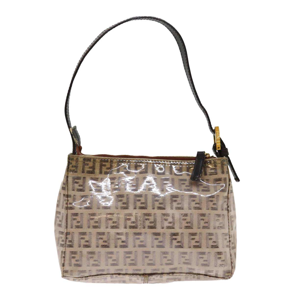 FENDI Zucchino Canvas Accessory Pouch Coated Canvas Beige71230