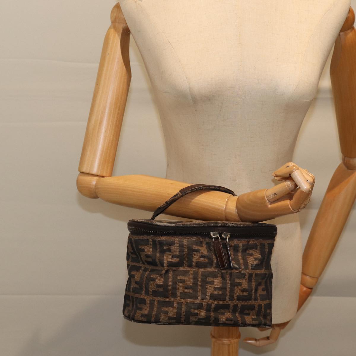 FENDI Zucca Canvas Vanity Cosmetic Pouch Brown71232