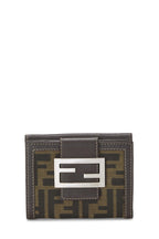 Fendi,  Brown Zucca Canvas Compact Wallet, Brown
