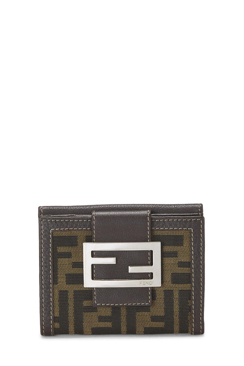 Fendi,  Brown Zucca Canvas Compact Wallet, Brown